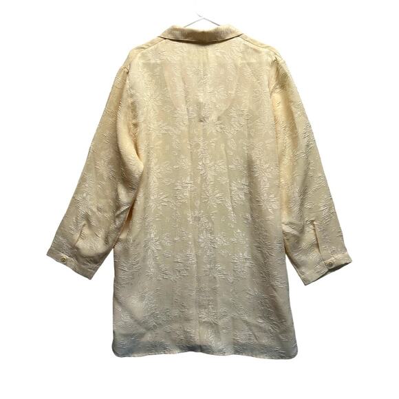 Victoria's Secret Vtg Secret Flower Embossed Button Up Collared Oversize Shirt M - Picture 2 of 8